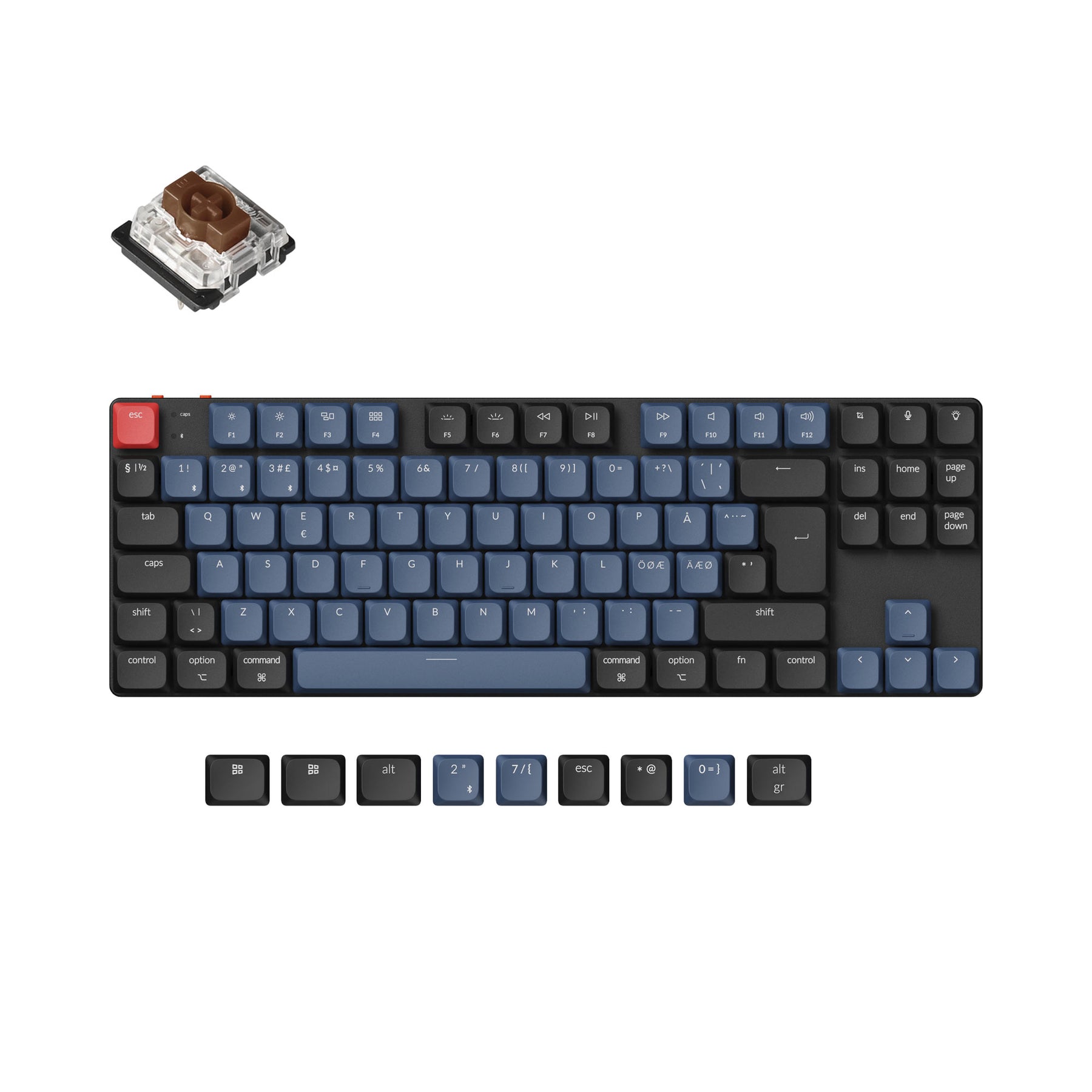 Colección de diseño ISO de teclado mecánico personalizado inalámbrico Keychron K1 Pro QMK/VIA