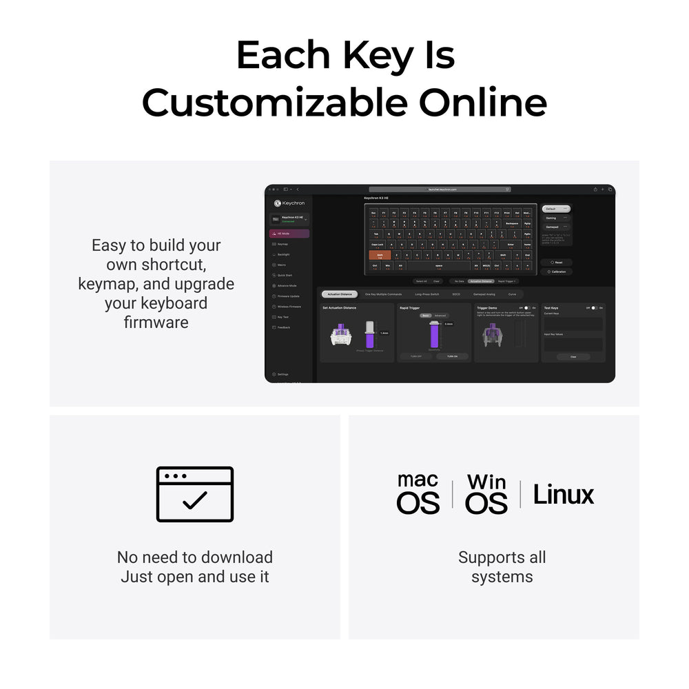 Keychron K3 HE Wireless Magnetic Switch Custom Keyboard(ANSI US Layout)