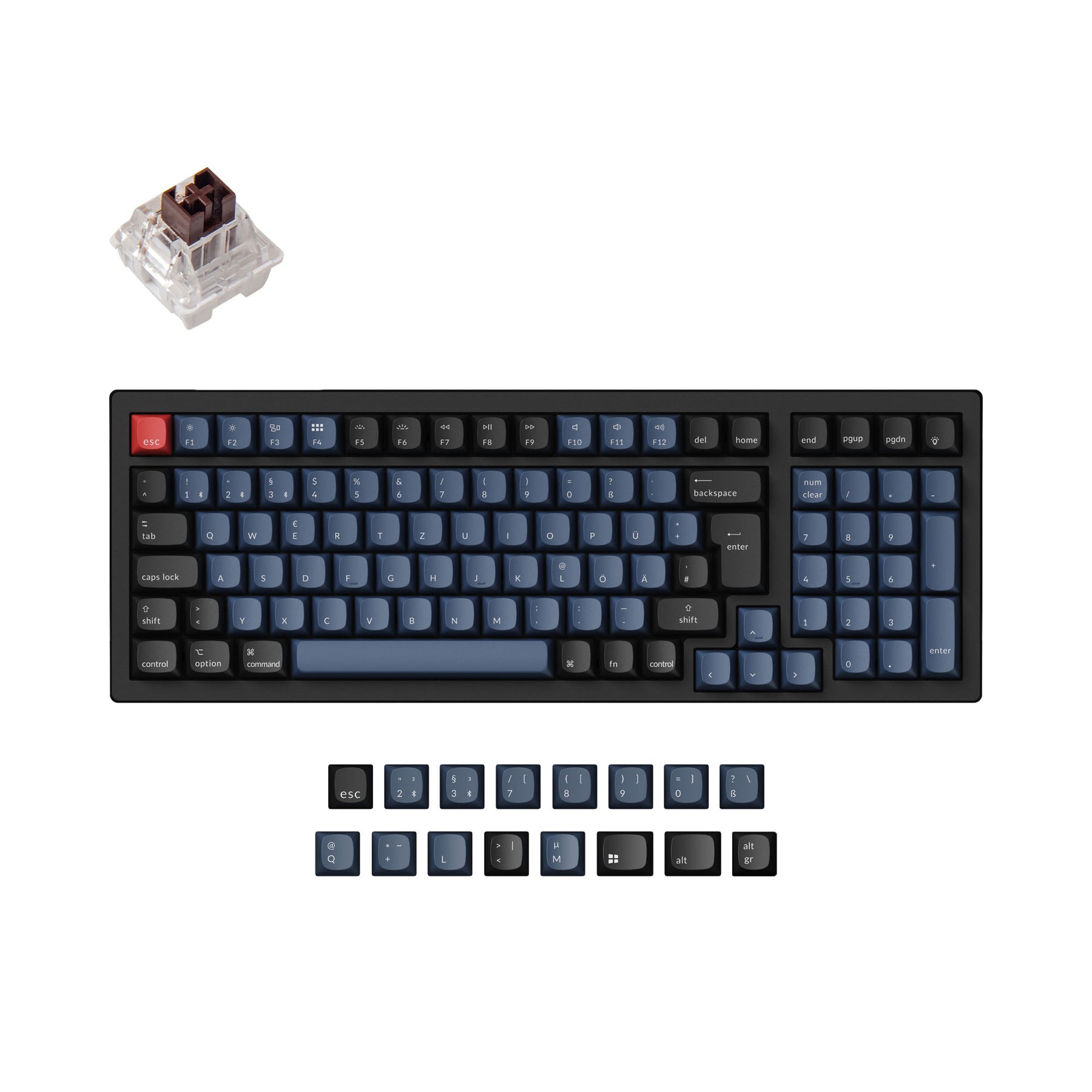 Colección de diseño ISO del teclado mecánico inalámbrico Keychron K4 Pro QMK/VIA