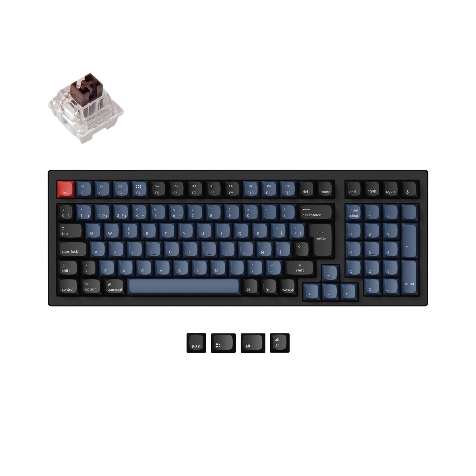 Colección de diseño ISO del teclado mecánico inalámbrico Keychron K4 Pro QMK/VIA