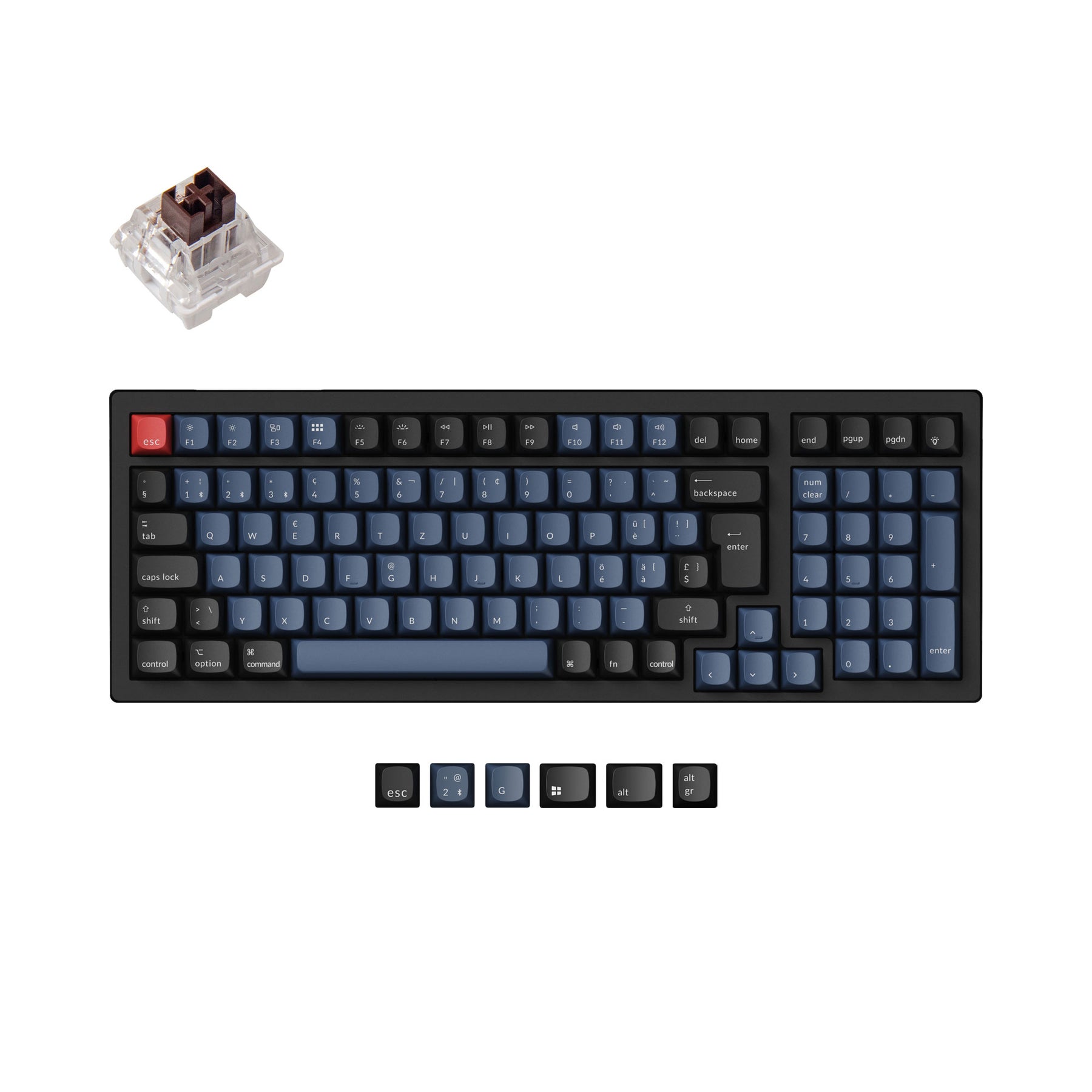 Colección de diseño ISO del teclado mecánico inalámbrico Keychron K4 Pro QMK/VIA