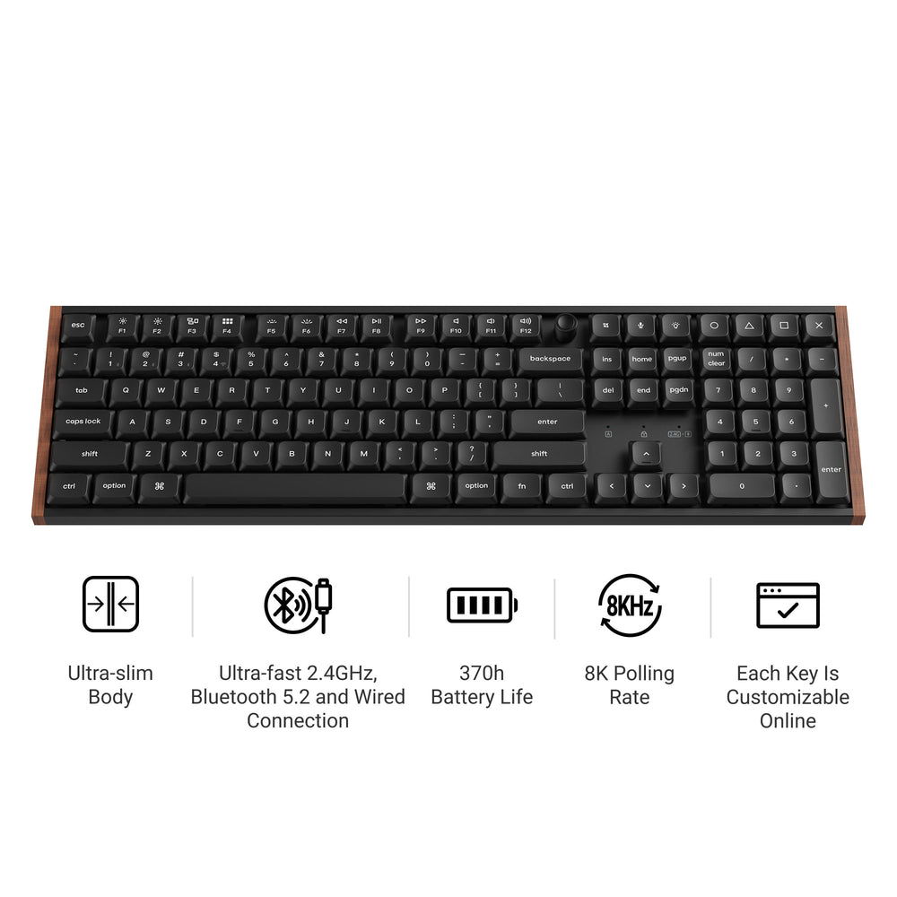 Teclado Mecánico Personalizado Inalámbrico Keychron K5 Ultra 8K con Distribución ANSI US