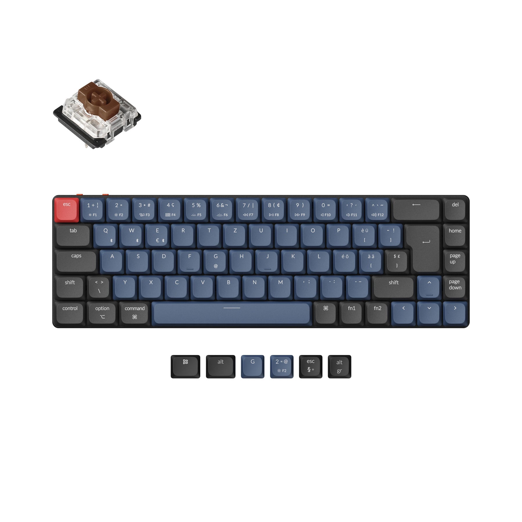 Colección de diseño ISO de teclado mecánico personalizado inalámbrico Keychron K7 Pro QMK/VIA