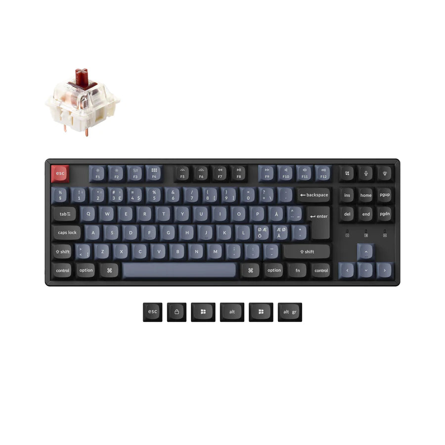 Colección de diseño ISO del teclado mecánico inalámbrico Keychron K8 Pro QMK/VIA