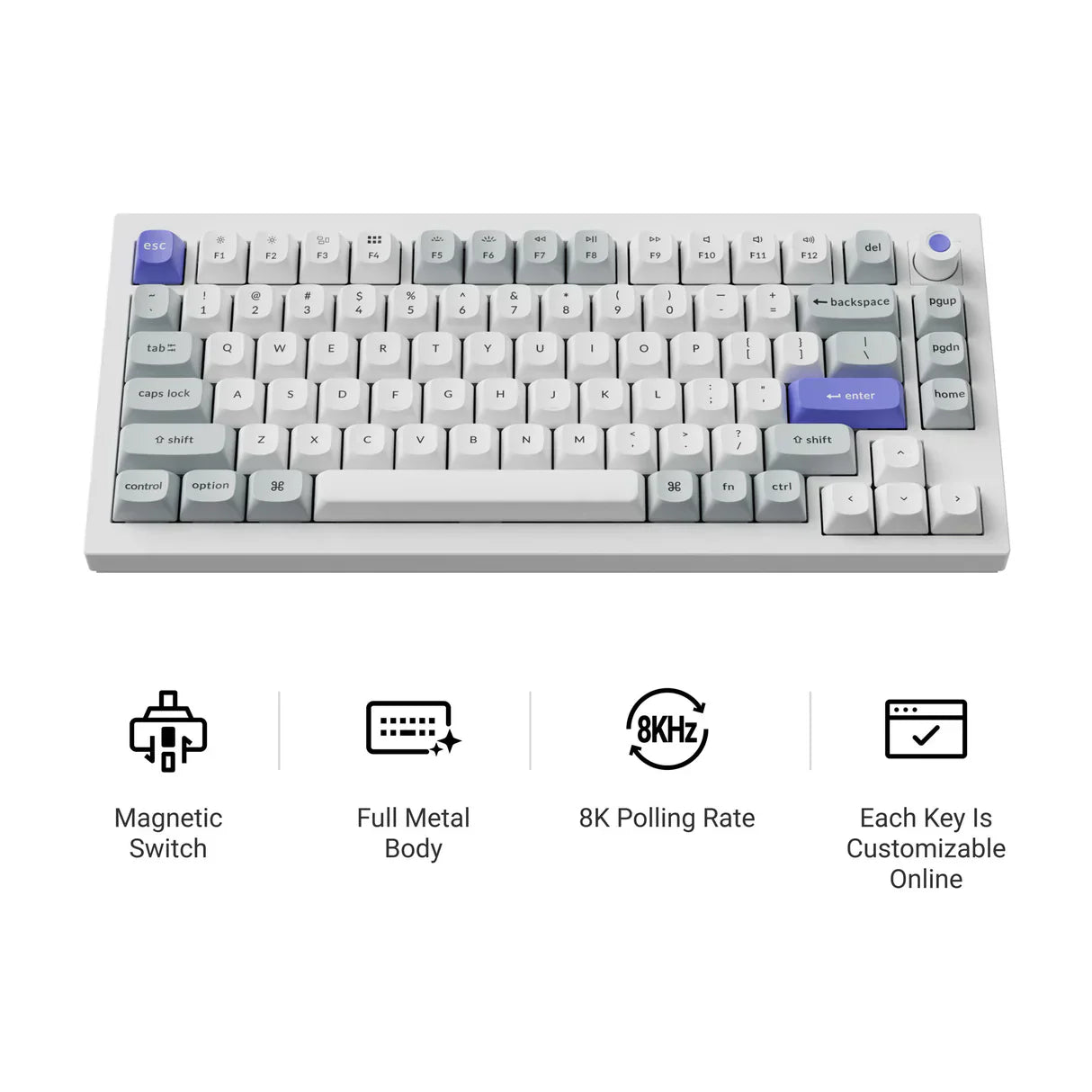Keychron Q1 HE 8K Wired Magnetic Switch Keyboard ISO Layout Collection