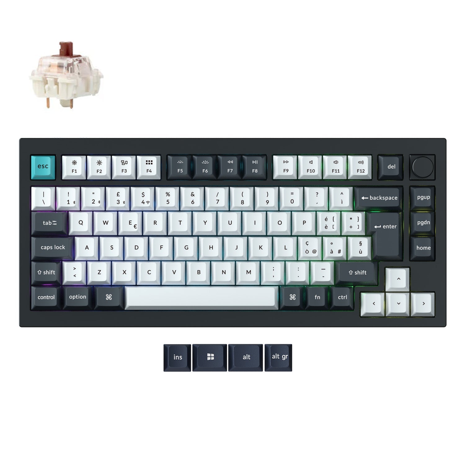 Teclado Mecánico Personalizado Inalámbrico Keychron Q1 Max QMK/VIA Colección de Distribución ISO