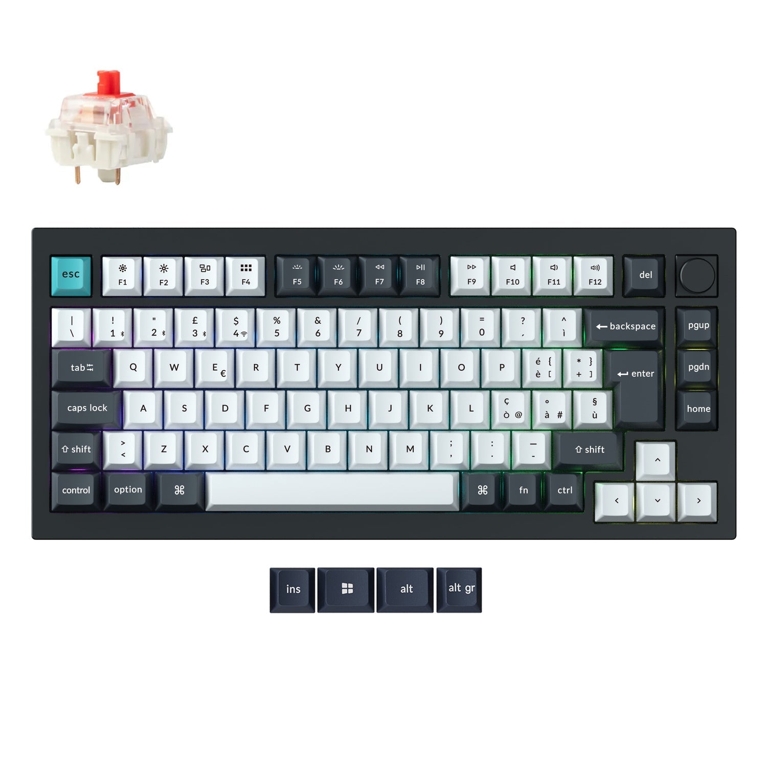 Teclado Mecánico Personalizado Inalámbrico Keychron Q1 Max QMK/VIA Colección de Distribución ISO