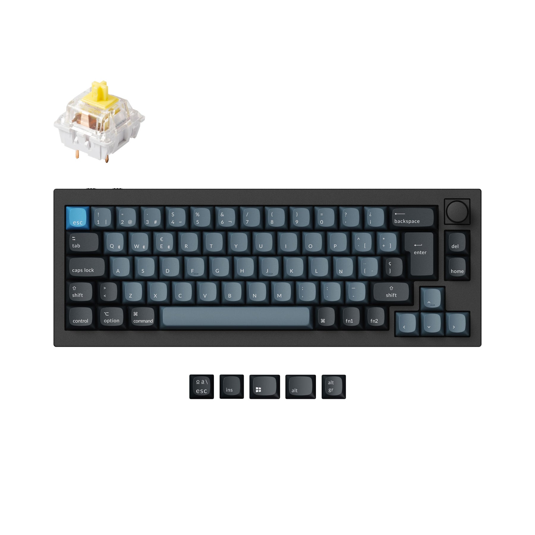 Colección de diseño ISO de teclado mecánico personalizado inalámbrico Keychron Q2 Pro QMK/VIA