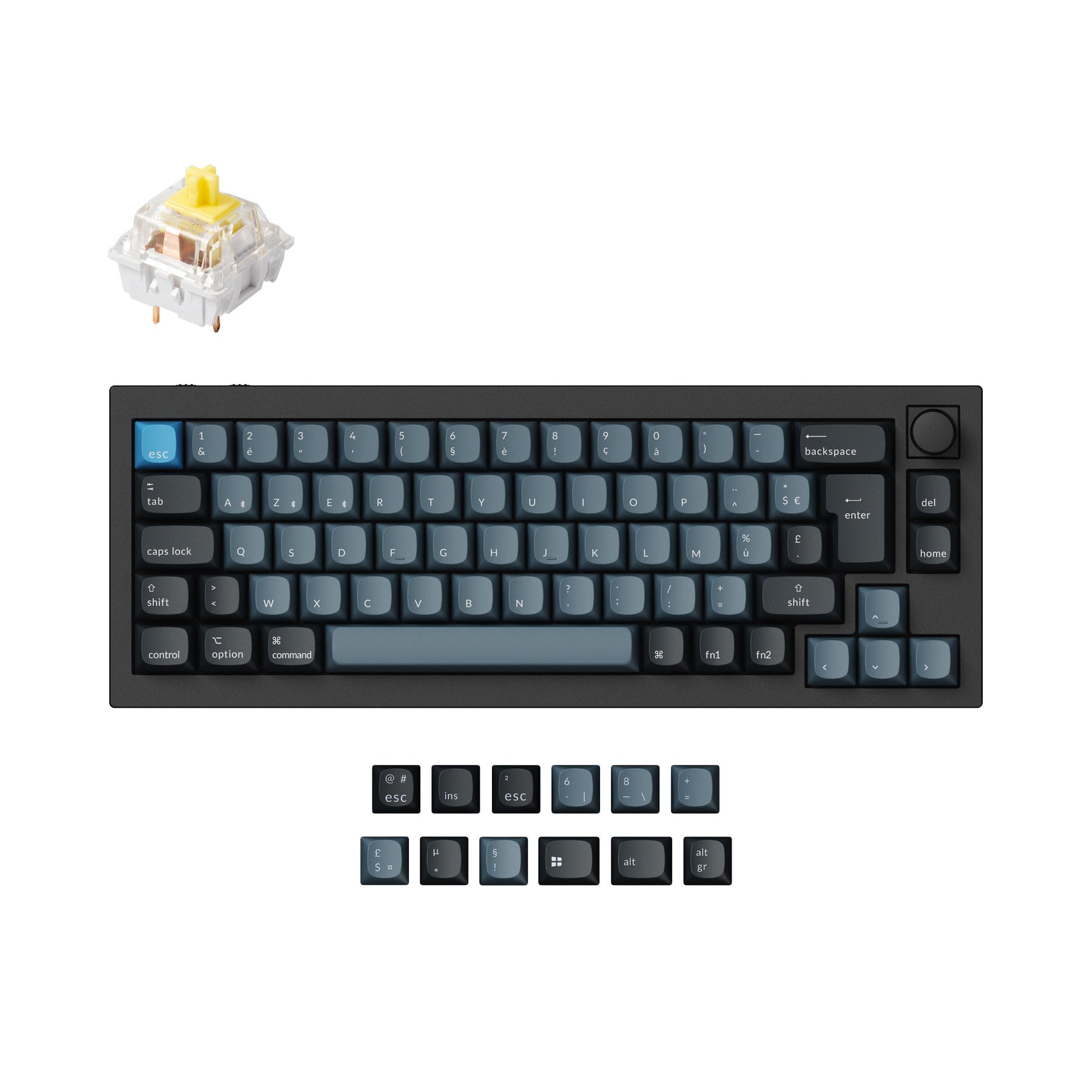 Colección de diseño ISO de teclado mecánico personalizado inalámbrico Keychron Q2 Pro QMK/VIA