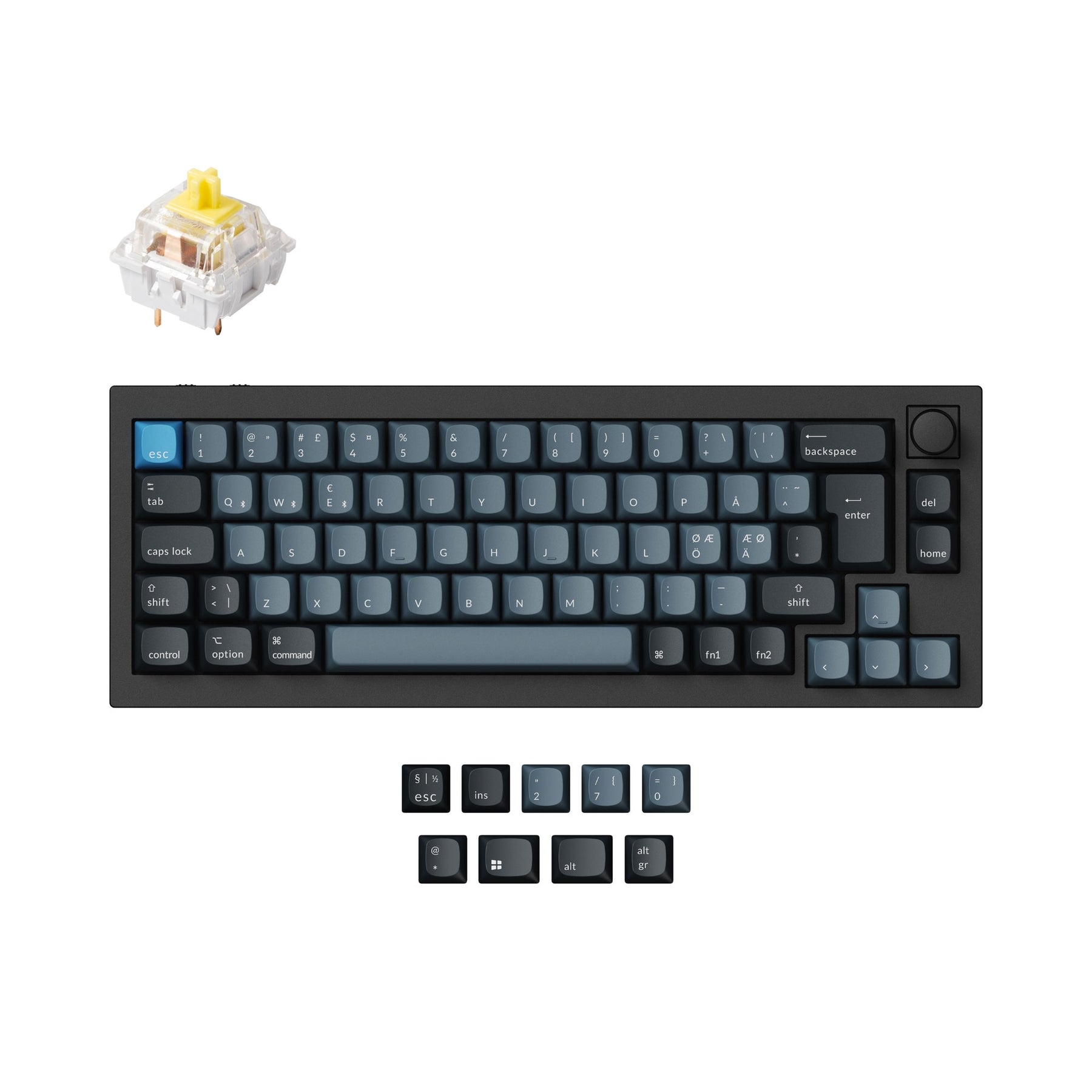 Colección de diseño ISO de teclado mecánico personalizado inalámbrico Keychron Q2 Pro QMK/VIA