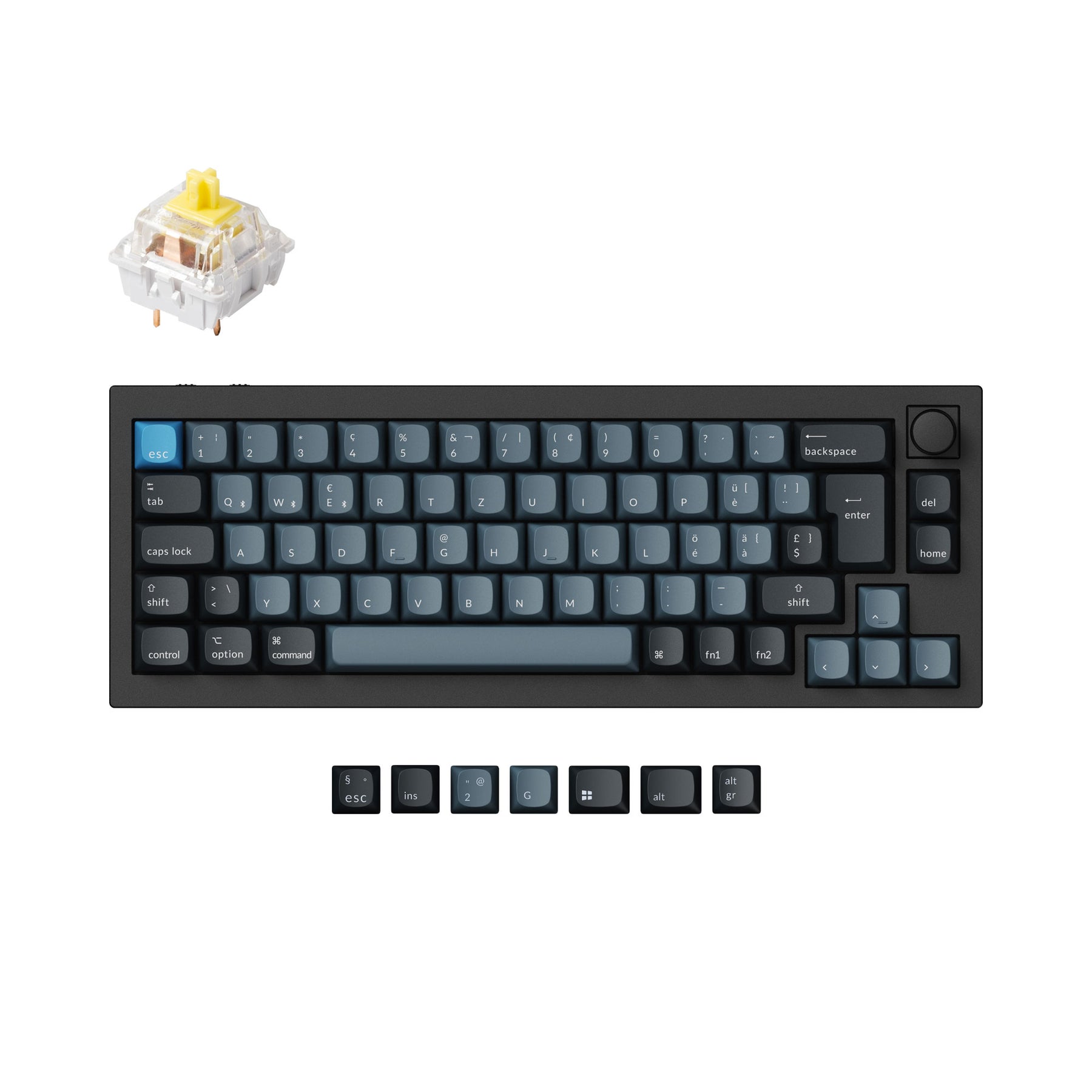 Colección de diseño ISO de teclado mecánico personalizado inalámbrico Keychron Q2 Pro QMK/VIA