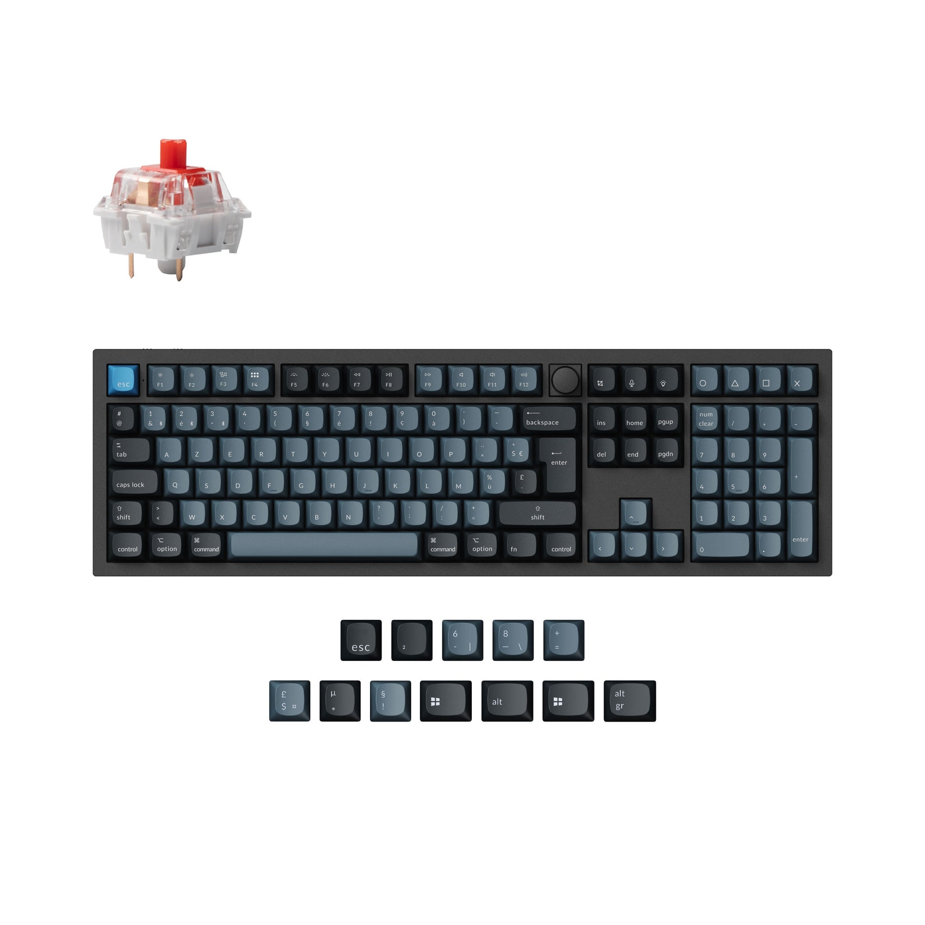 Colección de diseño ISO de teclado mecánico personalizado inalámbrico Keychron Q6 Pro QMK/VIA