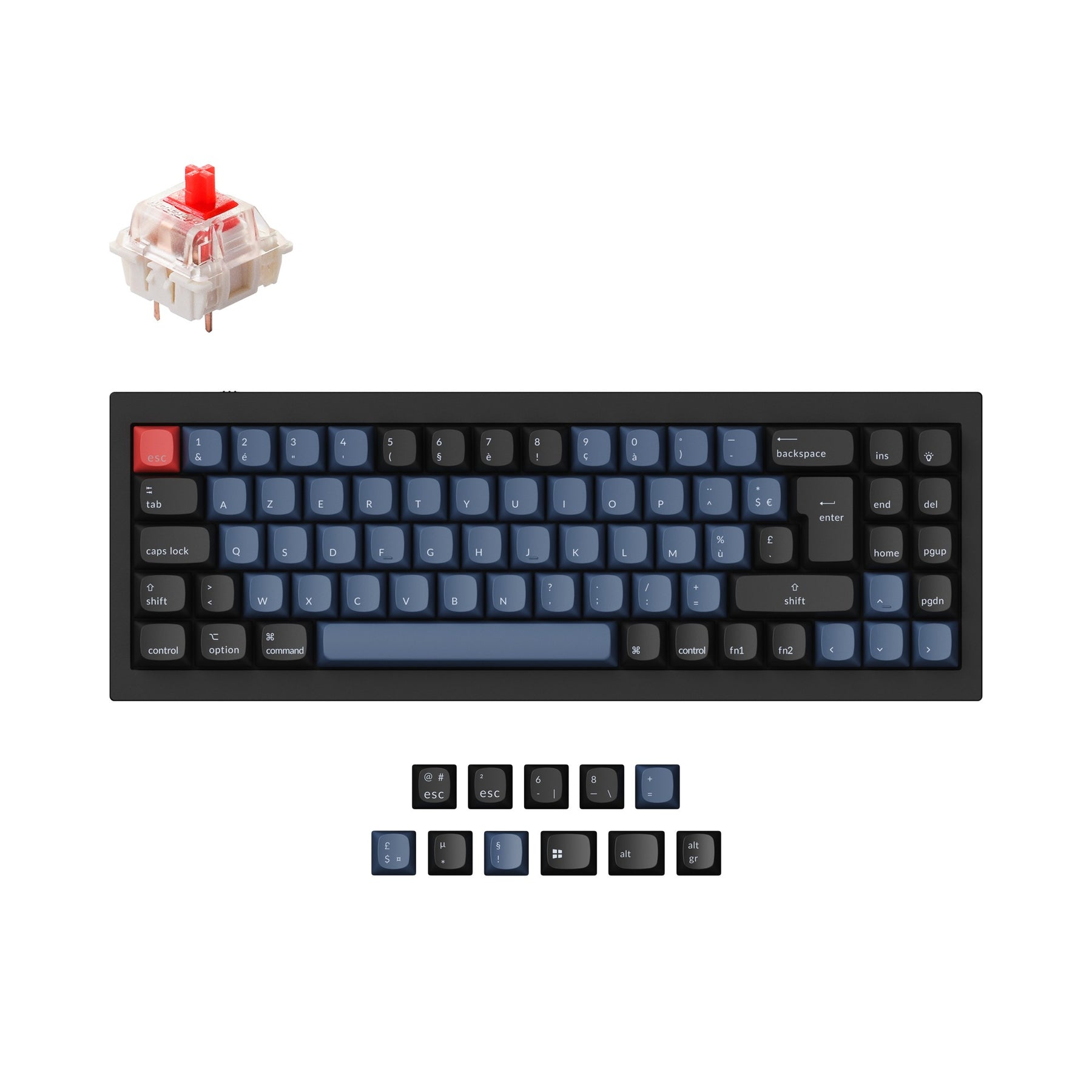 Colección de diseño ISO de teclado mecánico personalizado Keychron Q7 QMK