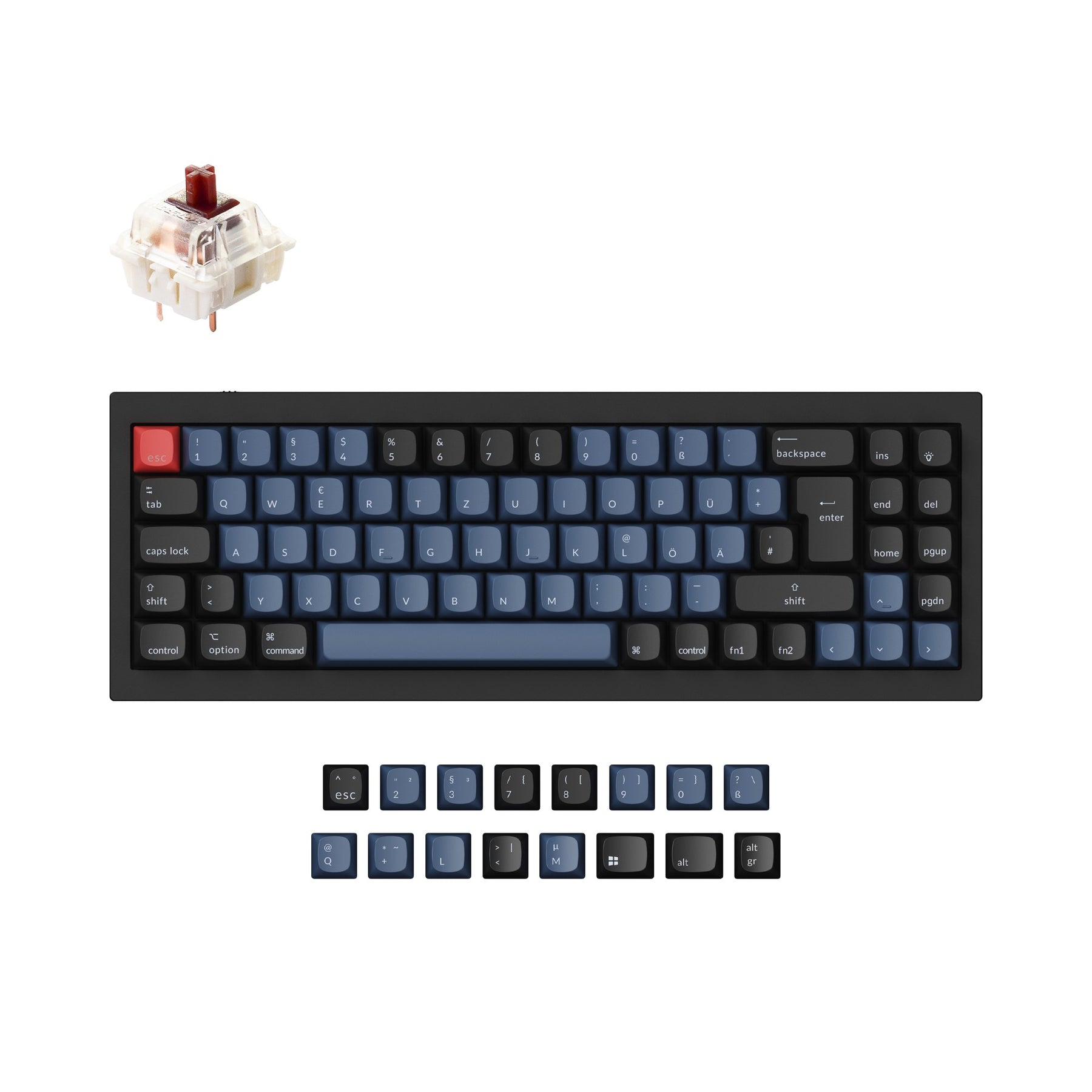 Colección de diseño ISO de teclado mecánico personalizado Keychron Q7 QMK