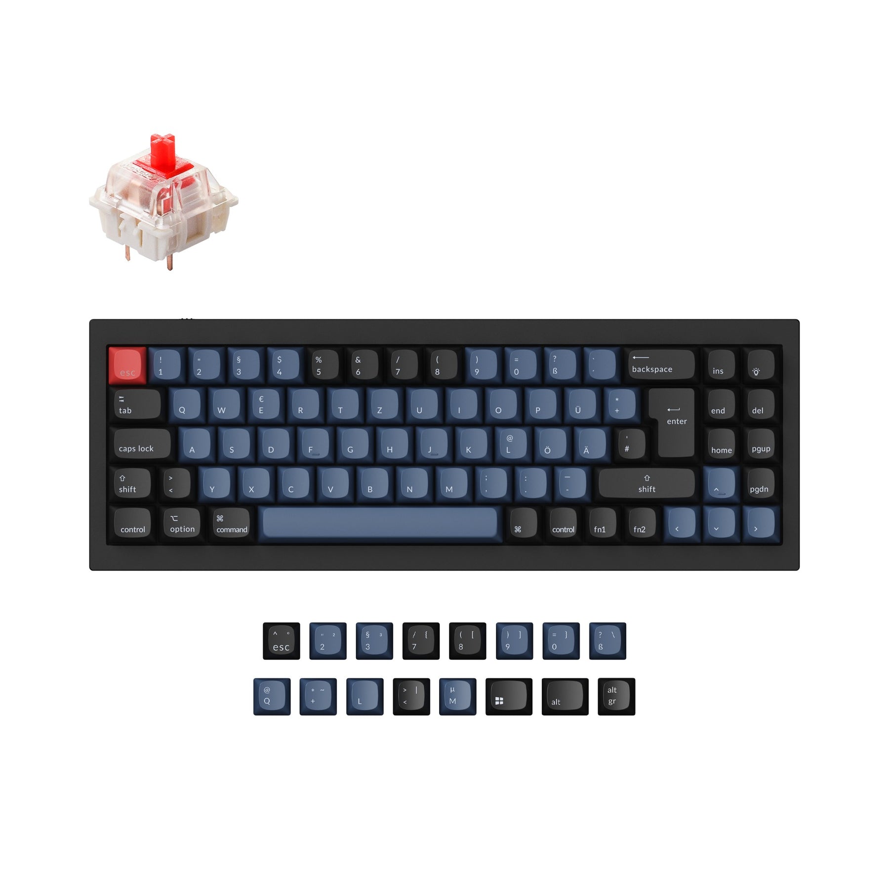 Colección de diseño ISO de teclado mecánico personalizado Keychron Q7 QMK