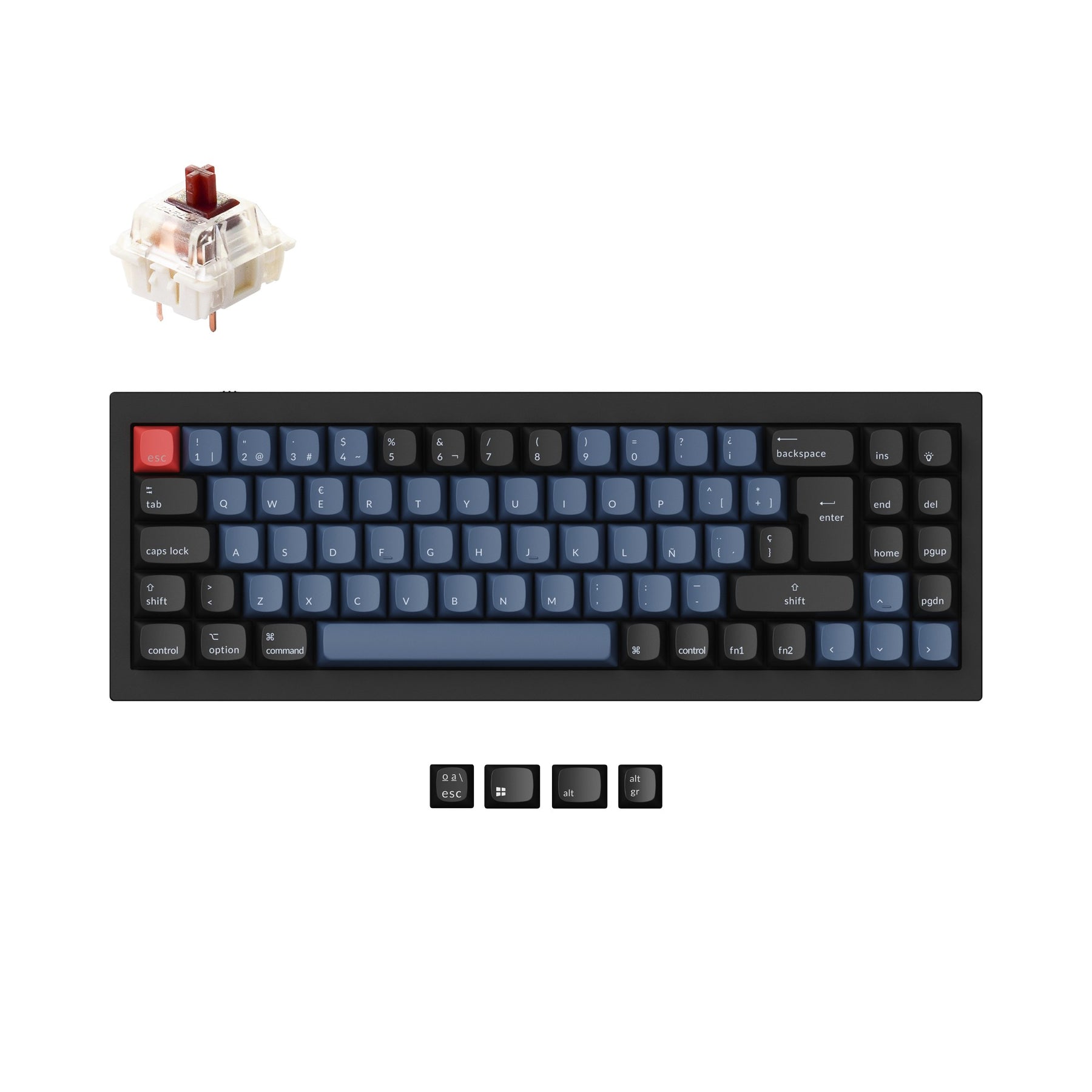 Colección de diseño ISO de teclado mecánico personalizado Keychron Q7 QMK