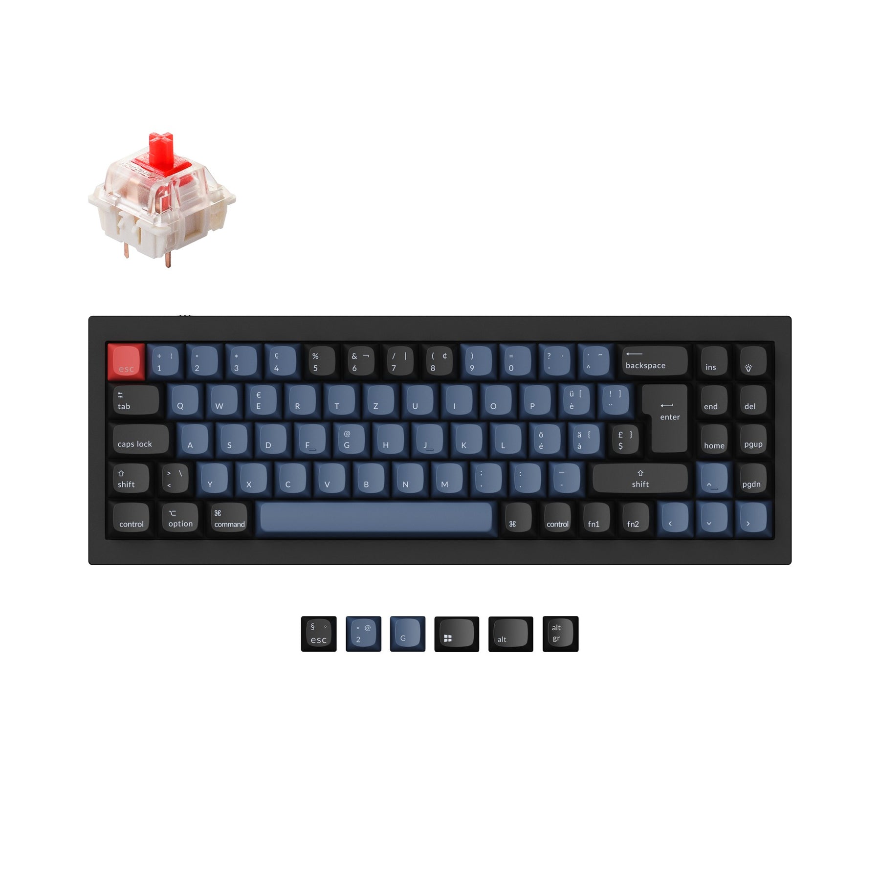 Colección de diseño ISO de teclado mecánico personalizado Keychron Q7 QMK