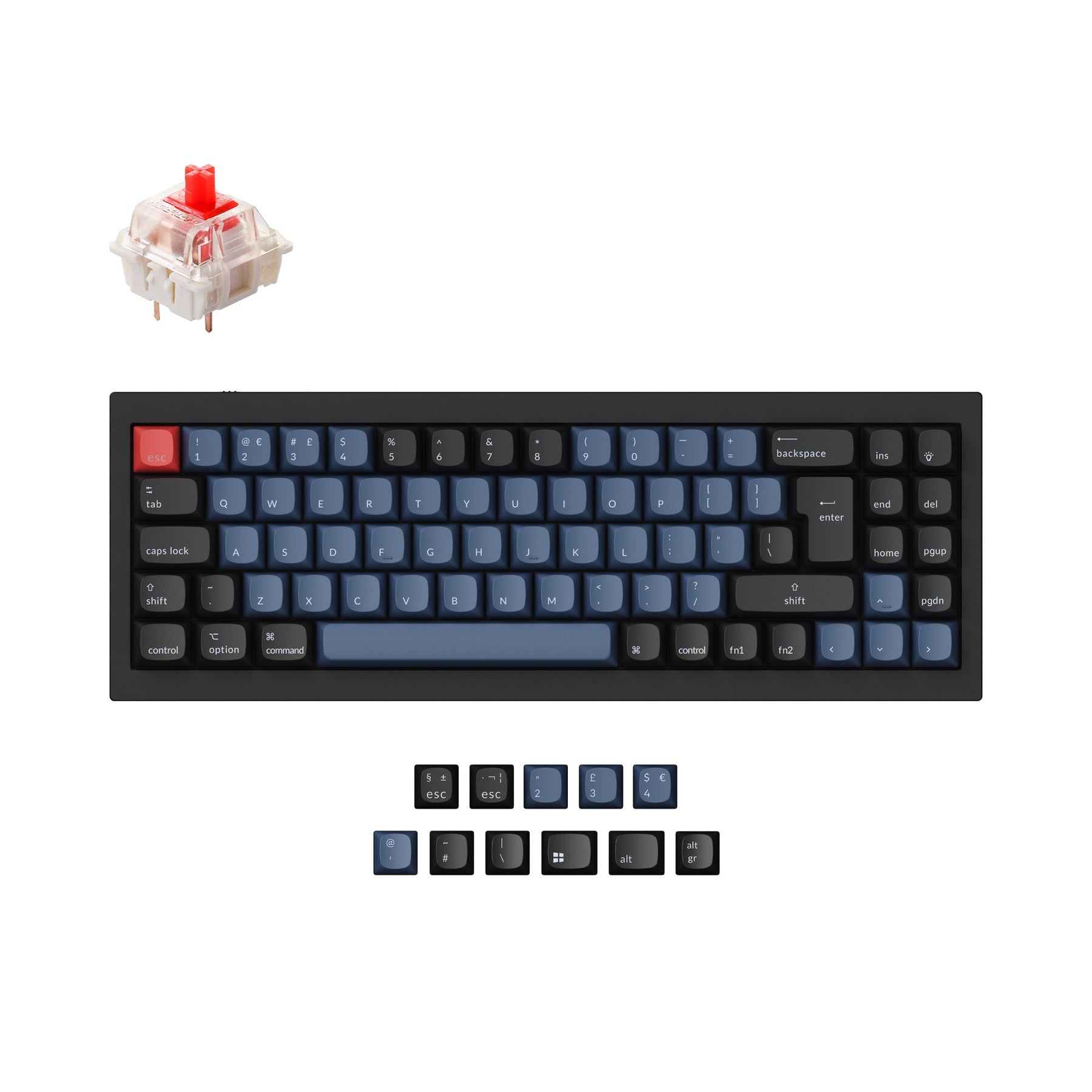 Colección de diseño ISO de teclado mecánico personalizado Keychron Q7 QMK