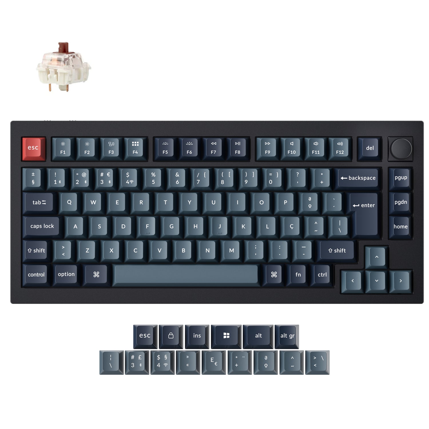 Keychron V1 Max QMK Wireless Custom Mechanical Keyboard ISO Layout Collection