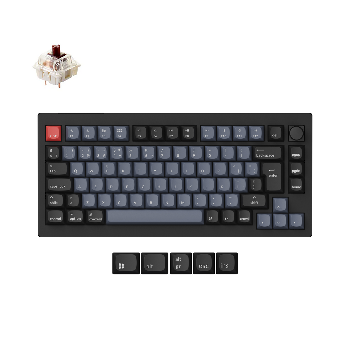 Teclado Mecánico Personalizado Inalámbrico QMK Keychron V1 Max Colección de Distribución ISO