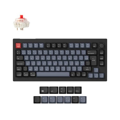 Colección de diseño ISO de teclado mecánico personalizado inalámbrico Keychron V1 Max QMK