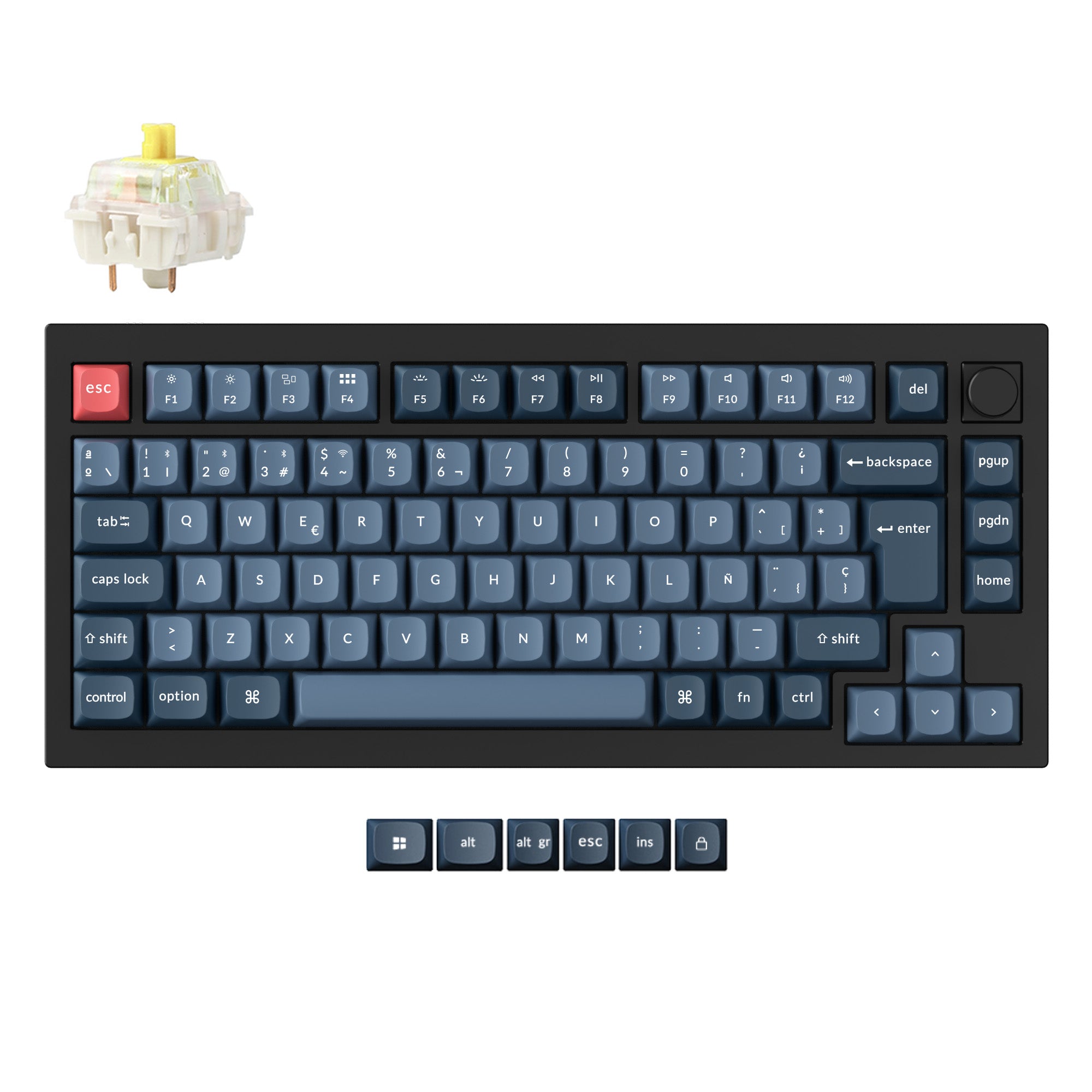 Teclado Mecánico Personalizado Inalámbrico Keychron V1 Max QMK - Colección Distribución ISO