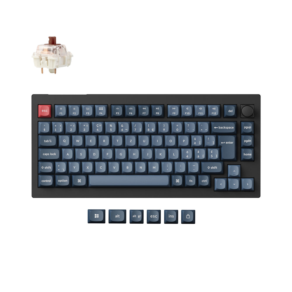 Colección de diseño ISO de teclado mecánico personalizado inalámbrico Keychron V1 Max QMK