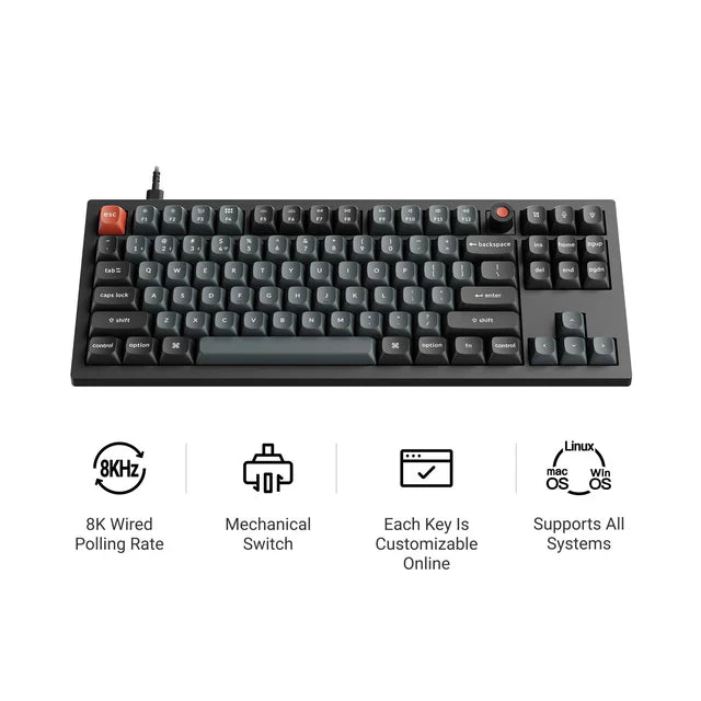 Keychron V3 8K QMK Wired Custom Mechanical Keyboard