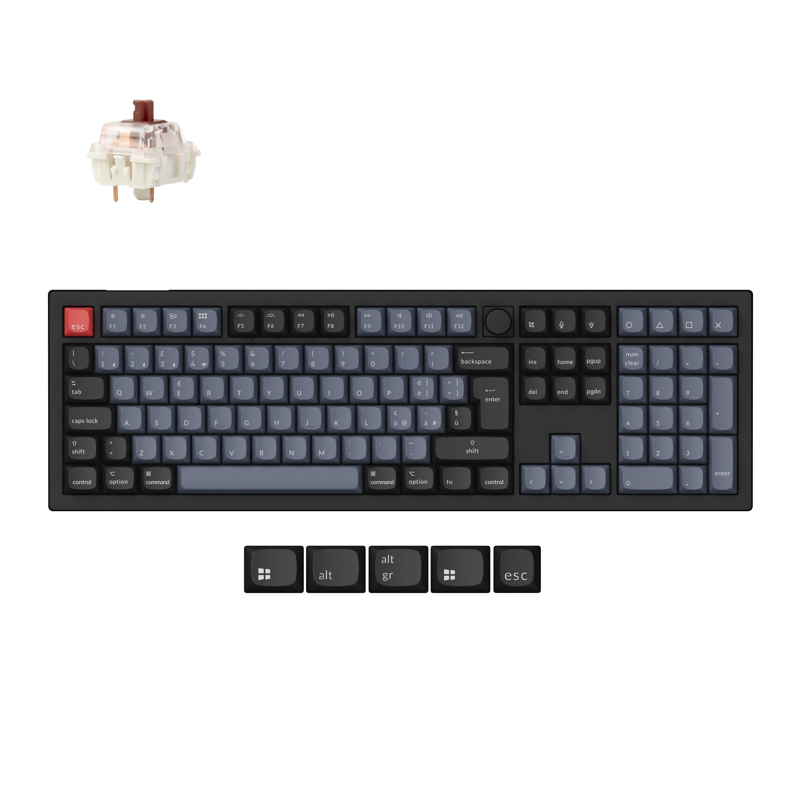 Colección de diseño ISO de teclado mecánico personalizado inalámbrico Keychron V6 Max QMK