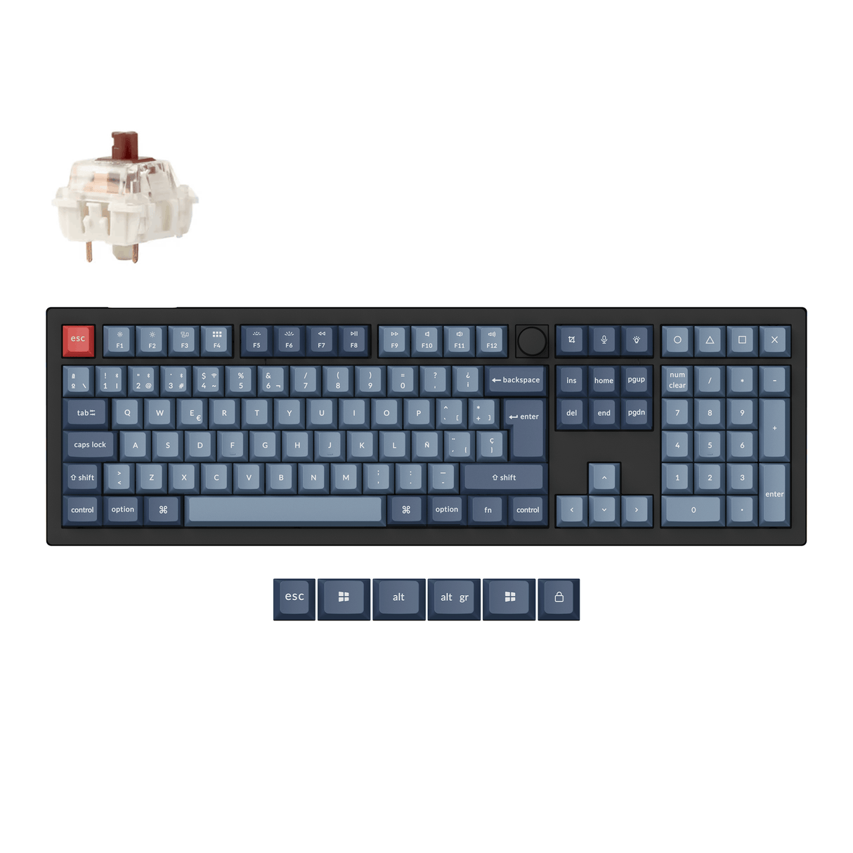 Teclado mecánico personalizado inalámbrico Keychron V6 Max QMK - colección distribución ISO