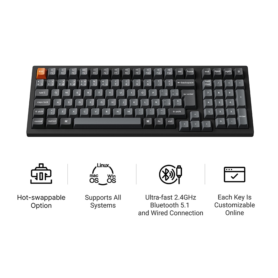 Keychron K4 Max QMK Wireless Mechanical Keyboard ISO Layout Collection