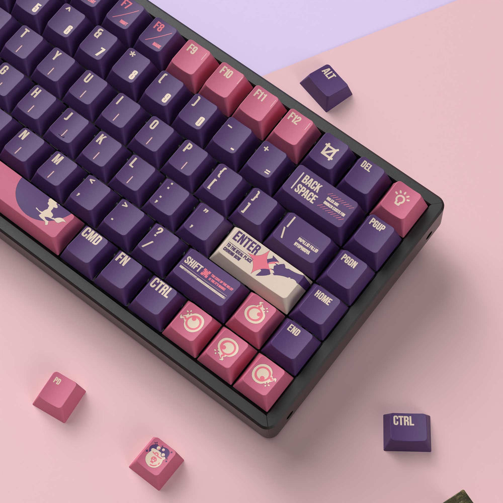 Bruja Lunar - Conjunto Completo de Keycaps de PBT con Perfil Cherry y Sublimación de Tinta