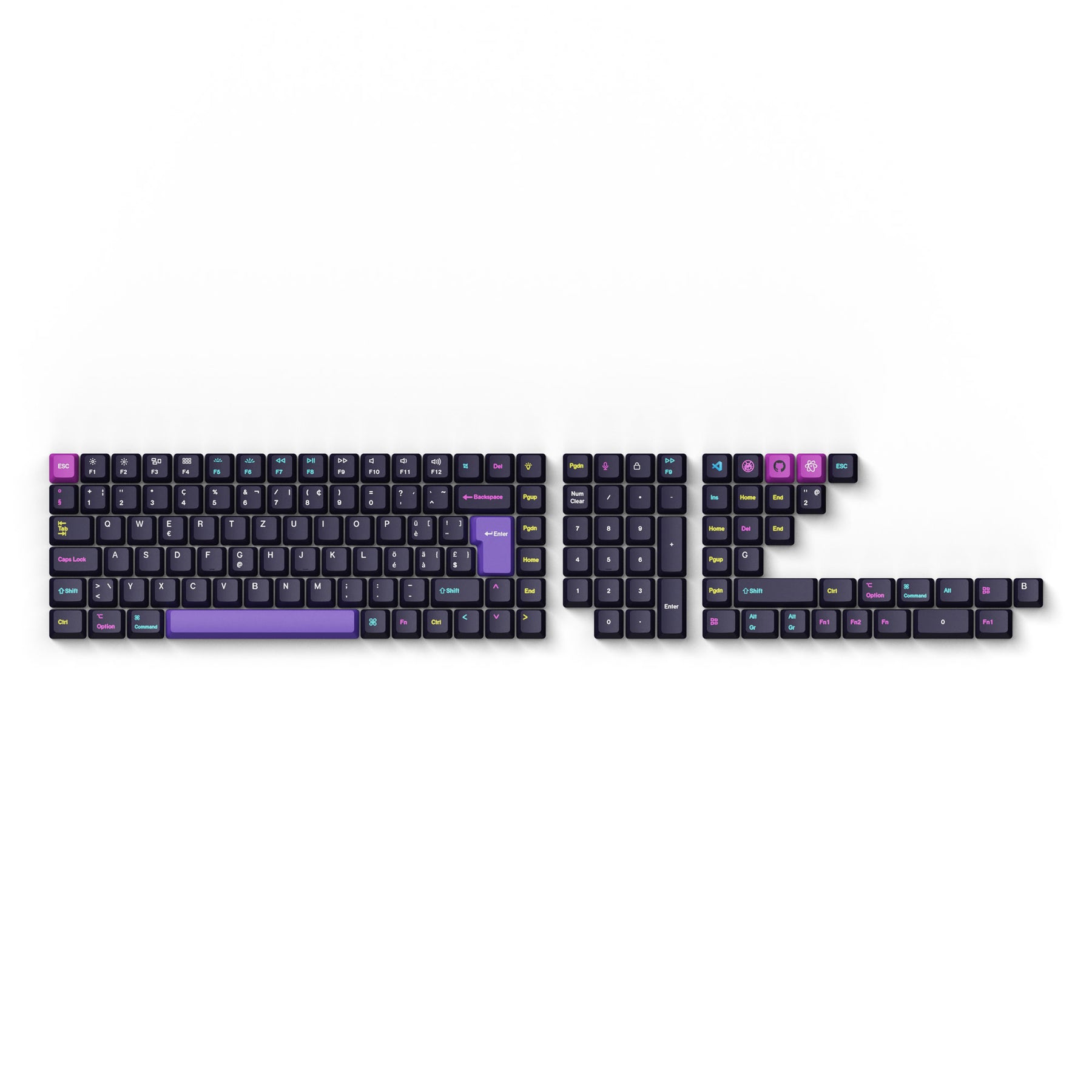 Conjunto completo de teclas ISO OEM Dye-Sub PBT - Desarrollador