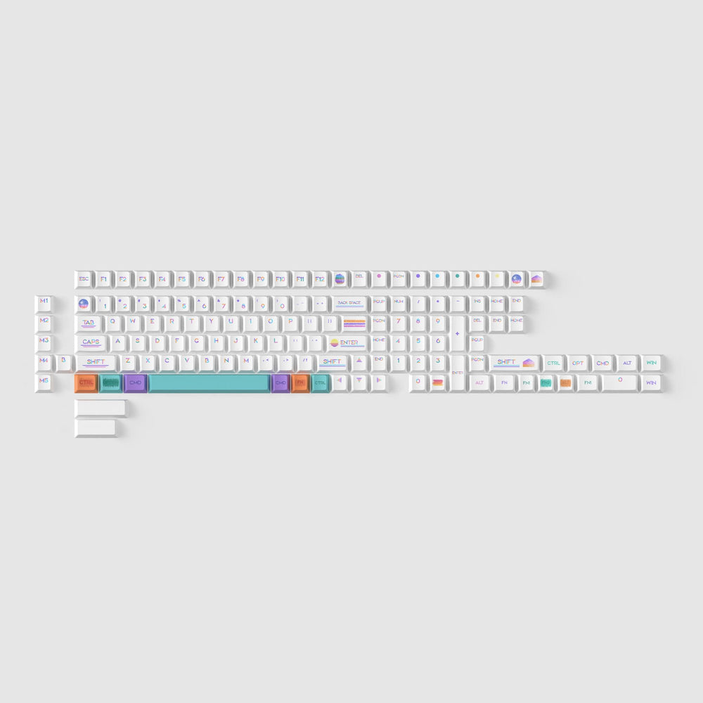 Pixel Sunset - Cherry Perfil Tinte-Sub PBT Juego Completo de Keycaps