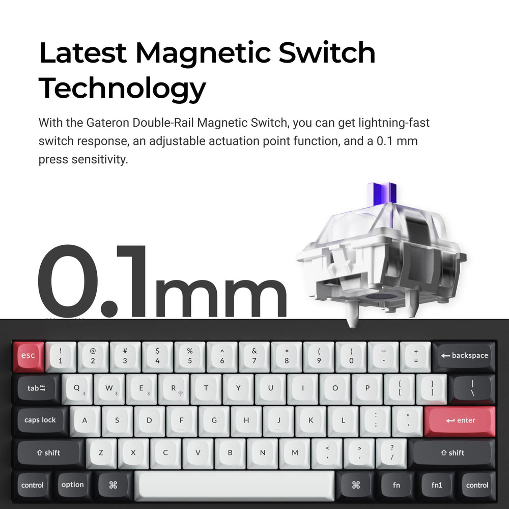 Teclado personalizado inalámbrico Keychron Q4 HE QMK (Distribución US ANSI)