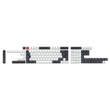 ISO Layout Cherry Profile Dye-Sub PBT Full Keycap Set - Black and White