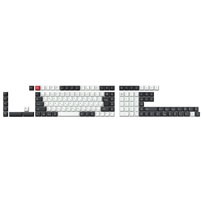 ISO Layout Cherry Profile Dye-Sub PBT Full Keycap Set - Black and White