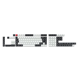 ISO Layout Cherry Profile Dye-Sub PBT Full Keycap Set - Black and White