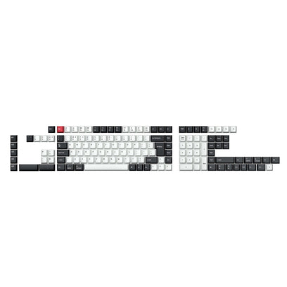 ISO Layout Cherry Profile Dye-Sub PBT Full Keycap Set - Black and White