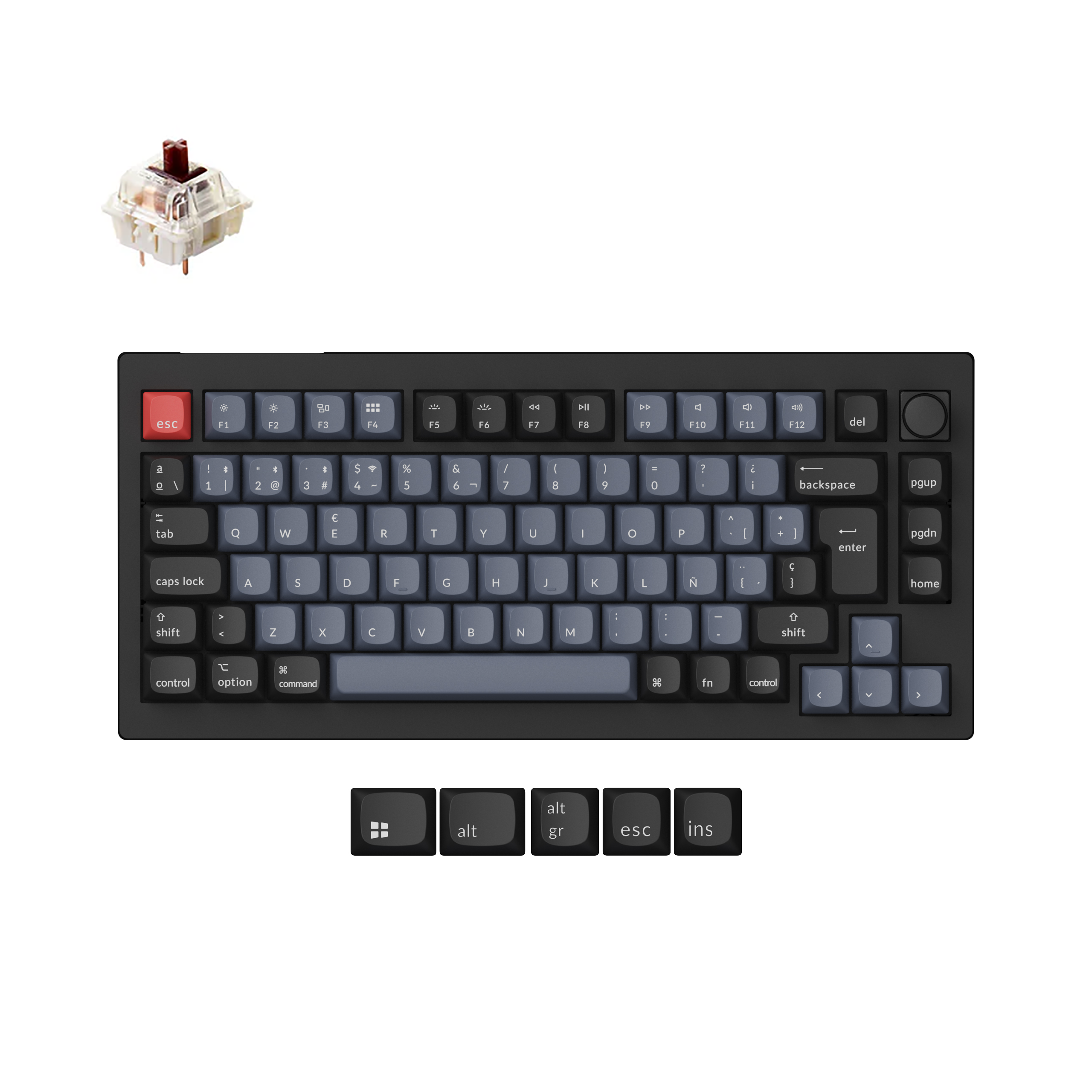 Colección de diseño ISO de teclado mecánico personalizado inalámbrico Keychron V1 Max QMK