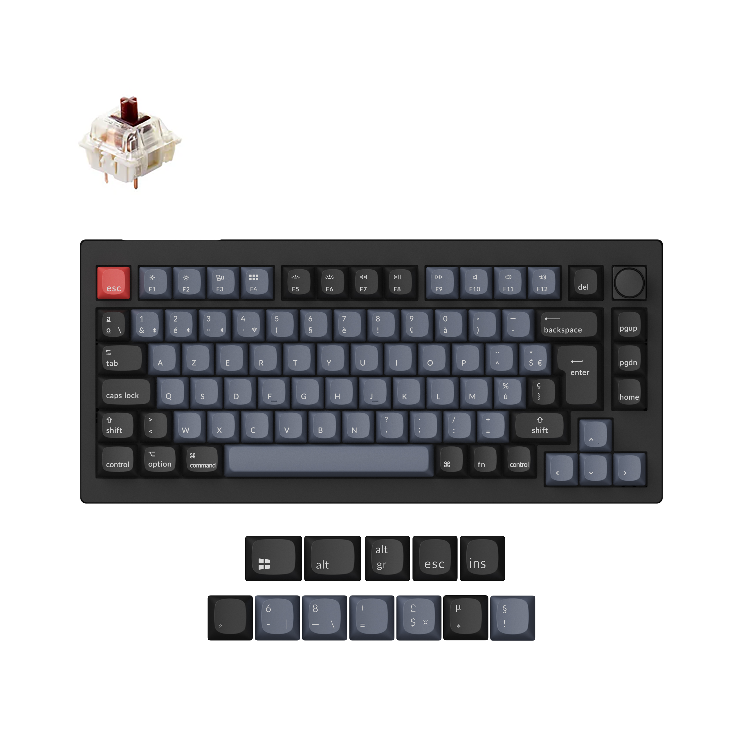 Colección de diseño ISO de teclado mecánico personalizado inalámbrico Keychron V1 Max QMK