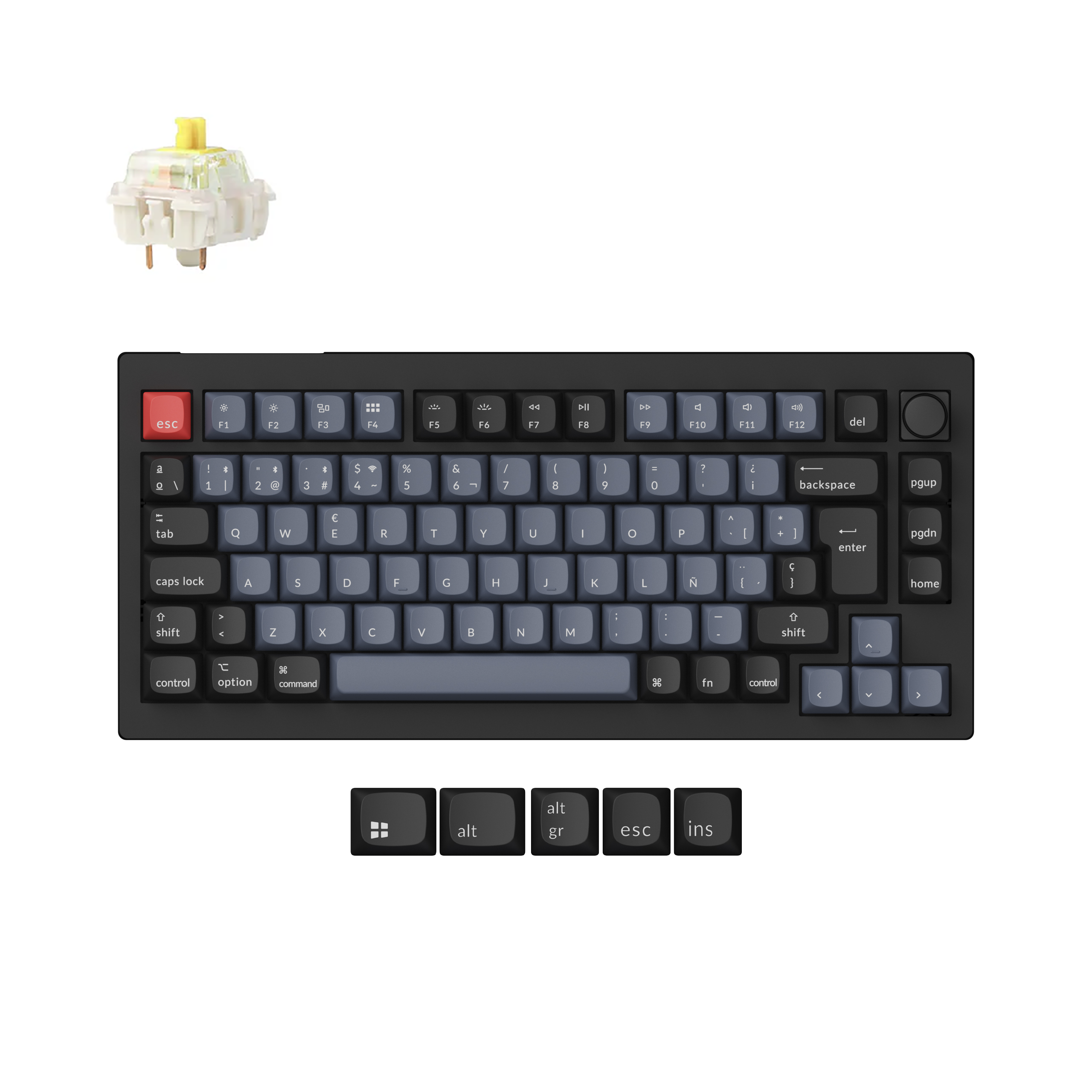 Colección de diseño ISO de teclado mecánico personalizado inalámbrico Keychron V1 Max QMK