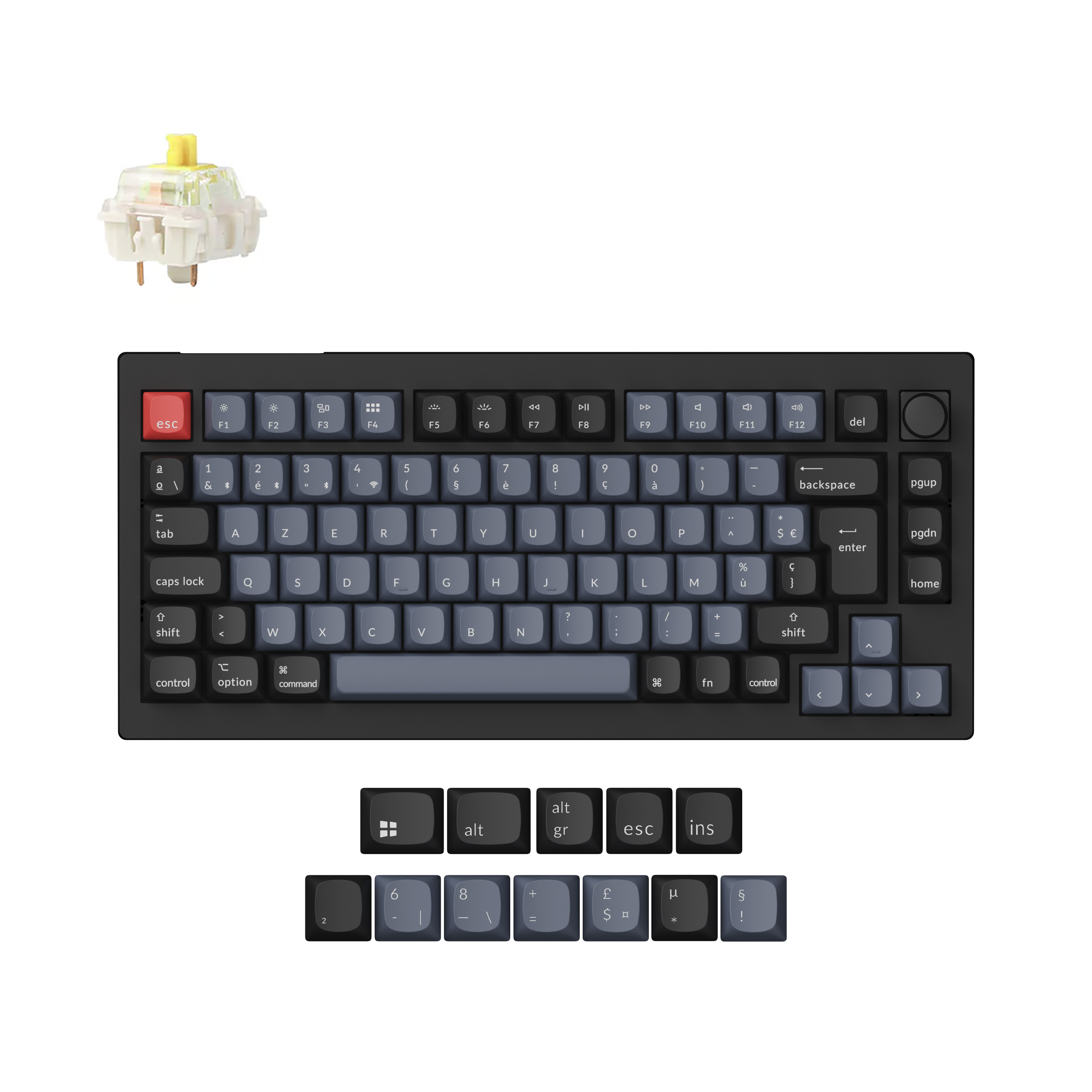 Colección de diseño ISO de teclado mecánico personalizado inalámbrico Keychron V1 Max QMK