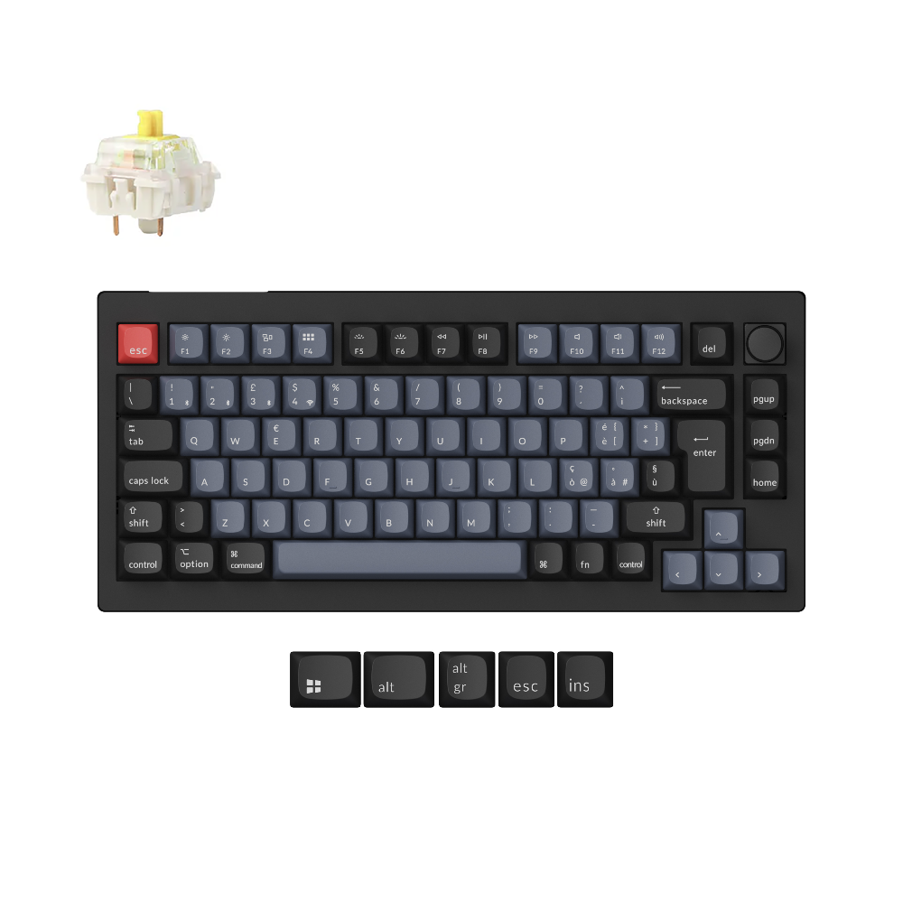 Colección de diseño ISO de teclado mecánico personalizado inalámbrico Keychron V1 Max QMK