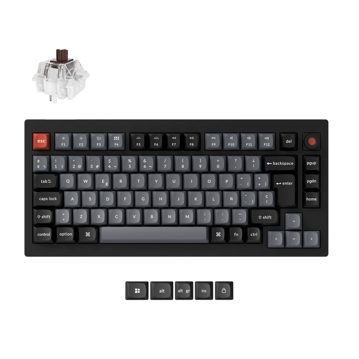 Keychron V1 8K QMK Wired Custom Mechanical Keyboard ISO Layout Collection
