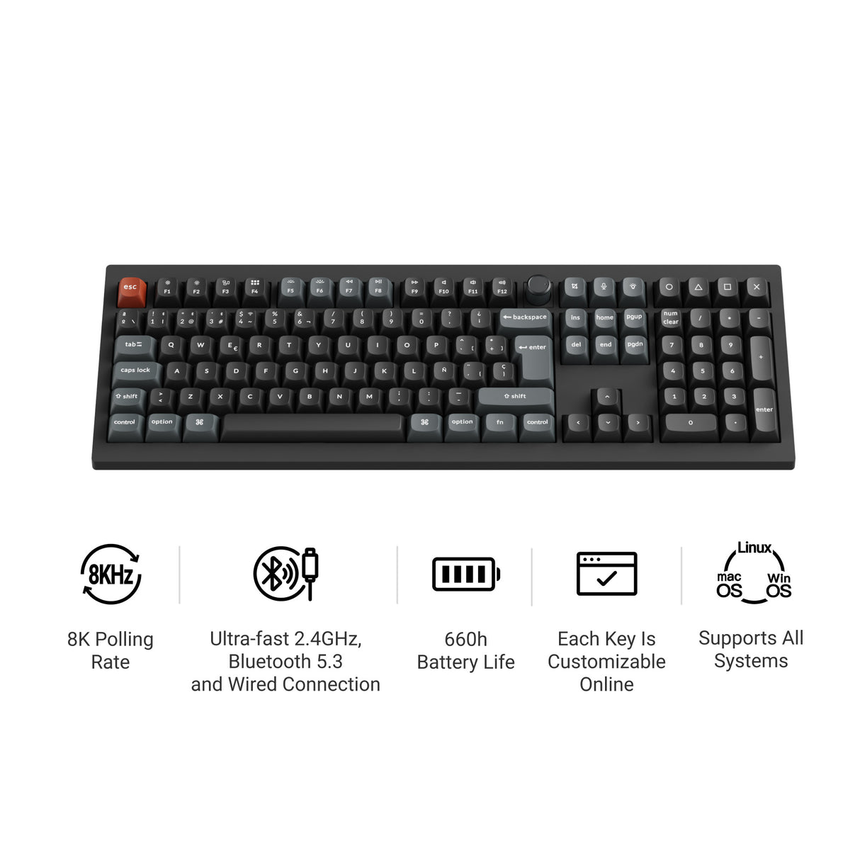 Keychron V6 Ultra 8K Wireless Custom Mechanical Keyboard ISO Layout Collection