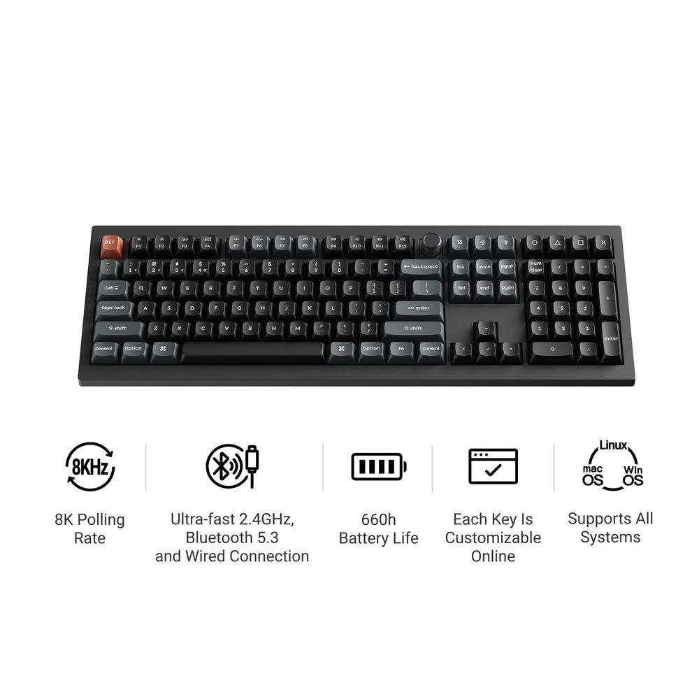 Keychron V6 Ultra 8K Wireless Custom Mechanical Keyboard (US ANSI Layout)