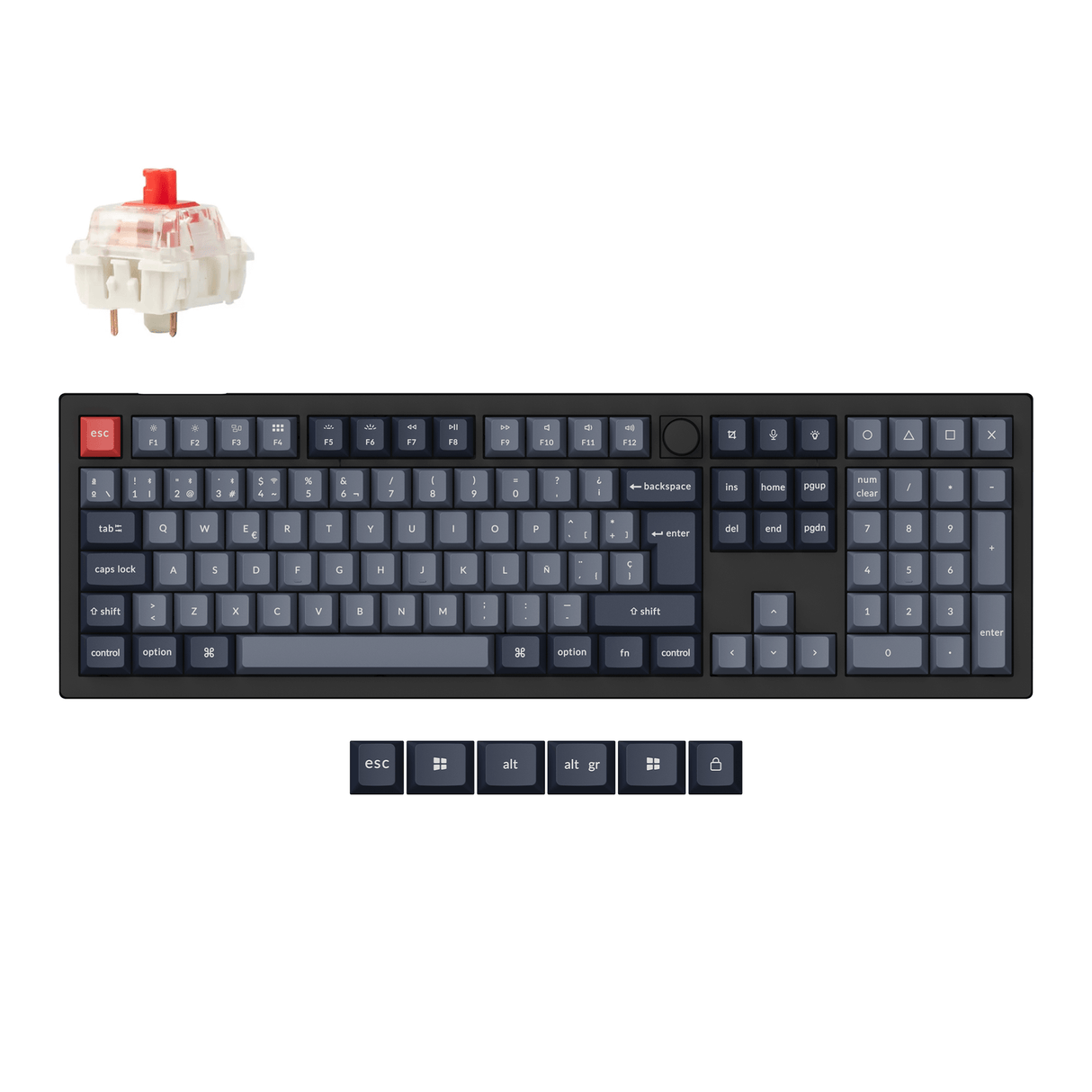 Colección de diseño ISO de teclado mecánico personalizado inalámbrico Keychron V6 Max QMK