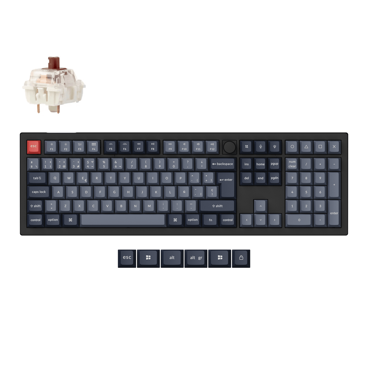Colección de diseño ISO de teclado mecánico personalizado inalámbrico Keychron V6 Max QMK