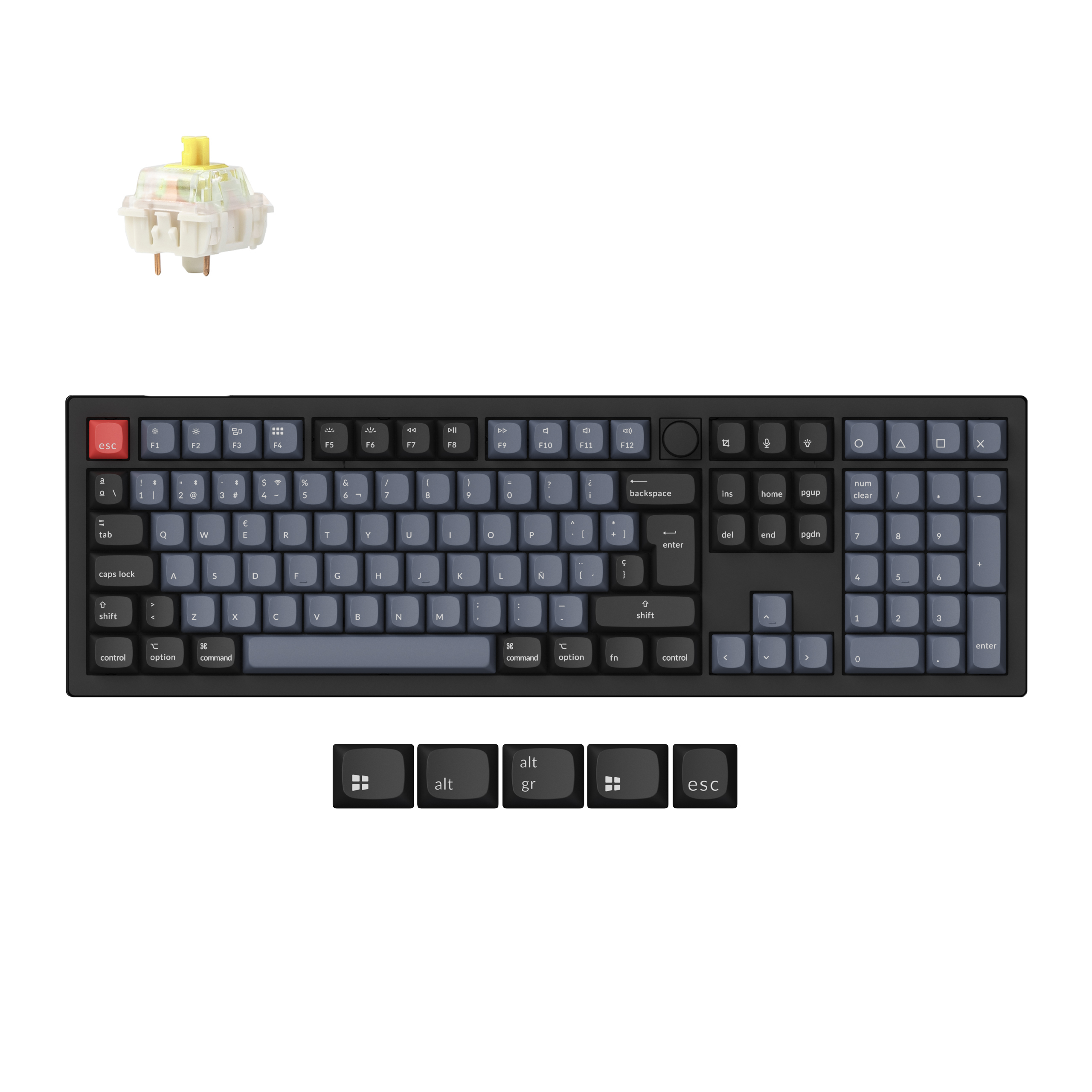 Colección de diseño ISO de teclado mecánico personalizado inalámbrico Keychron V6 Max QMK